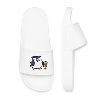Cool Penguin Beer Animal Bird Seabird Antarctica - Women’s Pool Sliders - white - Front