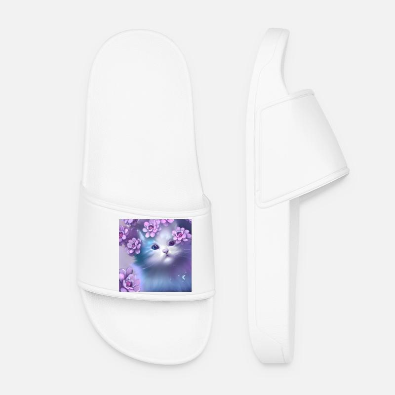 Cute kitten - Women’s Pool Sliders - white