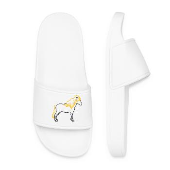 Icelandic Horses Horses Horse Horse Lovers Riding - Women’s Pool Sliders - white - Front