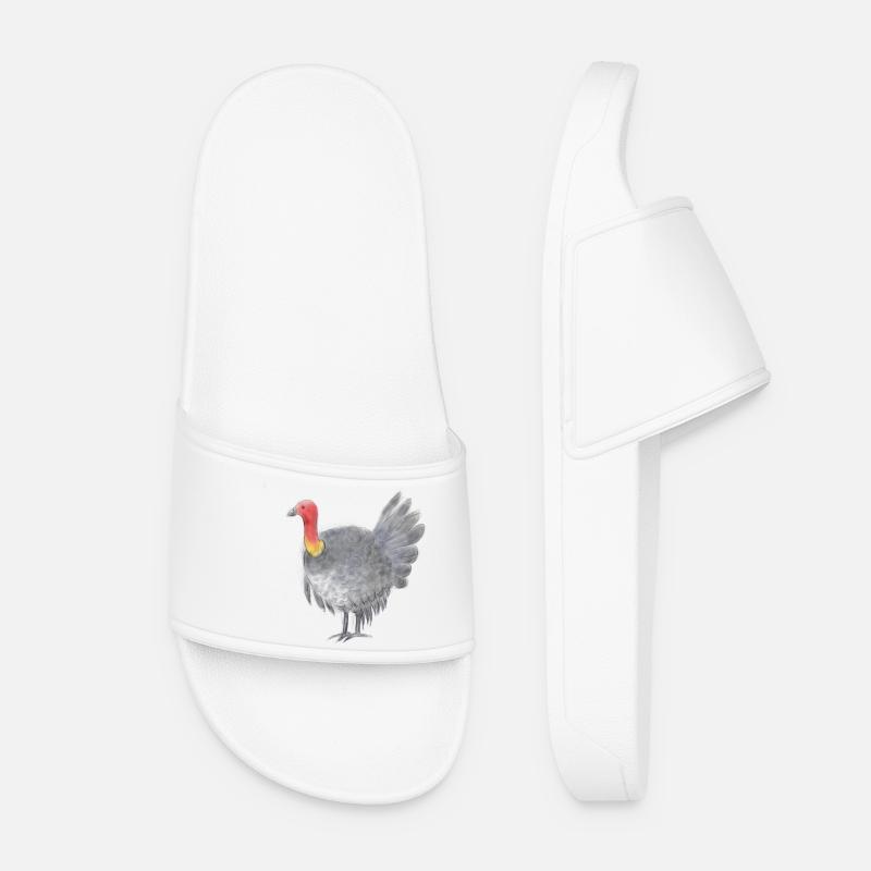 Australisches Buschtruthahnhuhn - Frauen Badelatschen - Weiß