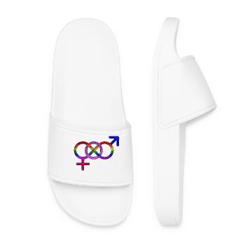 Gay Lesbian LGBT Relationship Human Rights - Women’s Pool Sliders - white - Front
