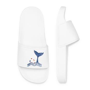 Ailerons de baleine et poissons - Claquettes Femme - blanc - Devant