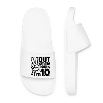 Peace Out Single Digits J’ai 10 ans Anniversaire - Claquettes Femme - blanc - Devant