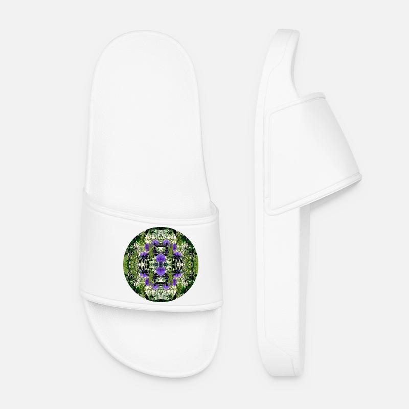 Nature Mandala Spring in Dennenlohe - Women’s Pool Sliders - white