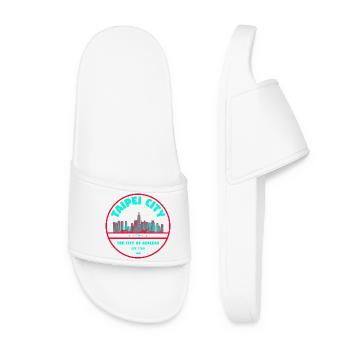 Emblème de la Skyline de Taipei avec motif d’azalée - Claquettes Femme - blanc - Devant