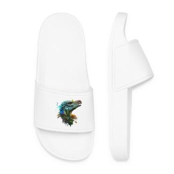 Blue Velociraptor - Women’s Pool Sliders - white - Front