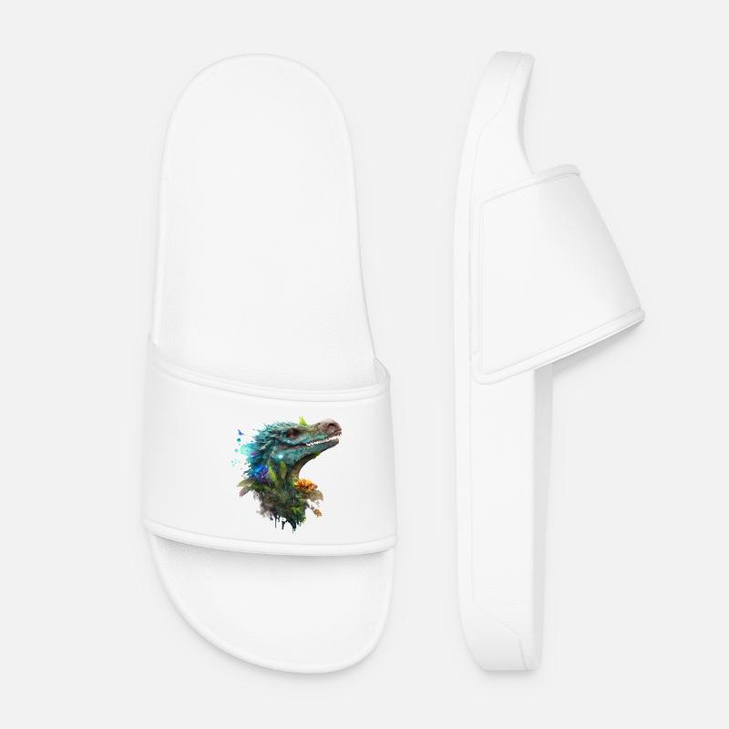 Blauer Velociraptor - Frauen Badelatschen - Weiß