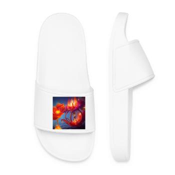 The flower of fire always blooming with fairy. - Women’s Pool Sliders - white - Front