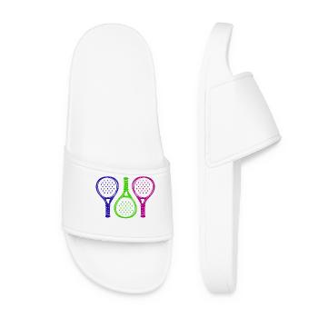 Padel Sport Racket Padel Game Serve Leisure - Women’s Pool Sliders - white - Front