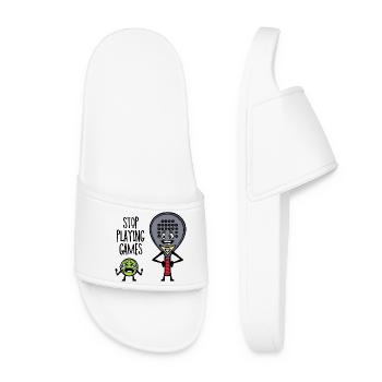 Déclaration de balle de raquette de joueur de padel - Claquettes Femme - blanc - Devant