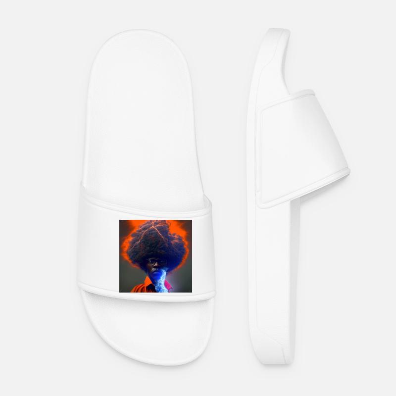 elektrik portrait - Afro Lightning and Lightning - Women’s Pool Sliders - white