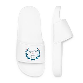 Fête des pères. Joyeuse fête papa ! Fête des papas - Claquettes Femme - blanc - Devant
