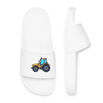 Tractor Vehicle Commercial Vehicle Tractor Country Air - Women’s Pool Sliders - white - Front