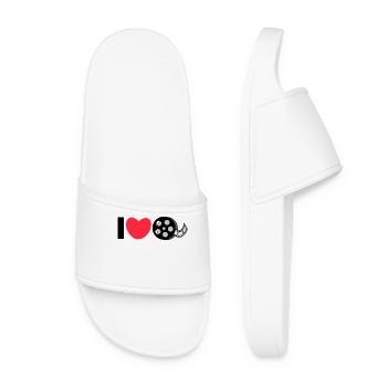 Déclaration de cœur J’aime les films Regarder des films - Claquettes Femme - blanc - Devant