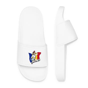 Romanian girl flag design - Women’s Pool Sliders - white - Front