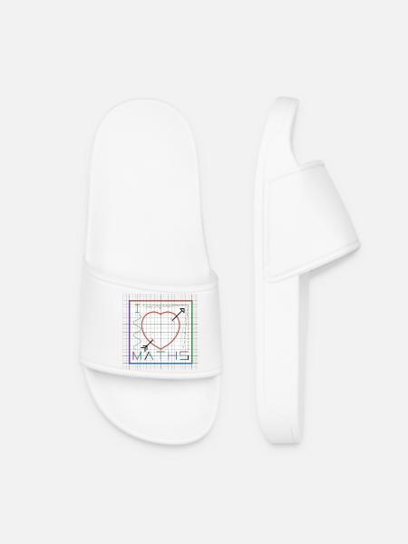 I Love Maths (white background) - Women’s Pool Sliders - white