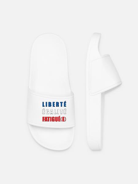 LIBERTÉ ÉGALITÉ FATIGUÉ(E) - Claquettes Femme - blanc