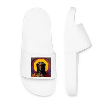 Schwarzer Jesus 01 - Frauen Badelatschen - Weiß - Vorne