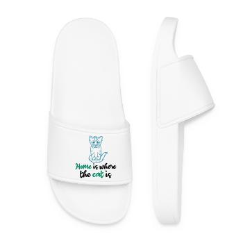 Pet Cat Statement Pets Favorite Animal - Women’s Pool Sliders - white - Front