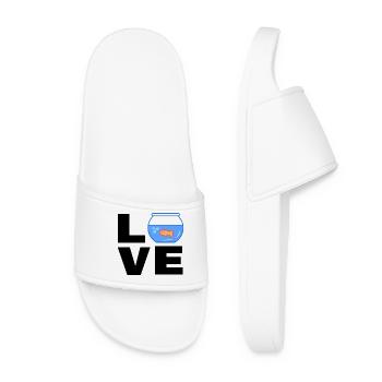Pets Goldfish Aquarium Statement Pet - Women’s Pool Sliders - white - Front