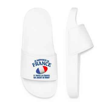 rugby, rugby sport, match de rugby - Claquettes Femme - blanc - Devant