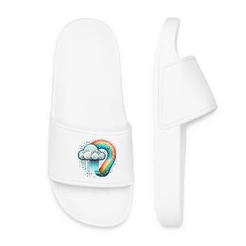 Regenbogen Wolke - Frauen Badelatschen - Weiß - Vorne