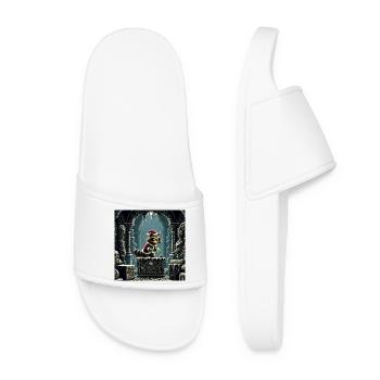 Winter Cat in Dungeon Magic - Women’s Pool Sliders - white - Front