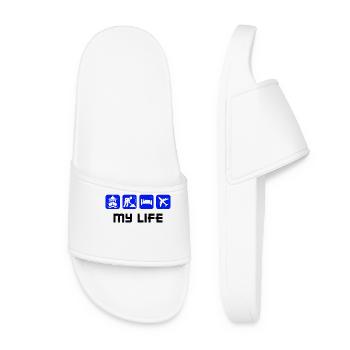 Job Statement Make Money Work Worker - Women’s Pool Sliders - white - Front