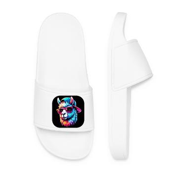 Lunettes de soleil alpaga chapeau fourrure multicolore - Claquettes Femme - blanc - Devant