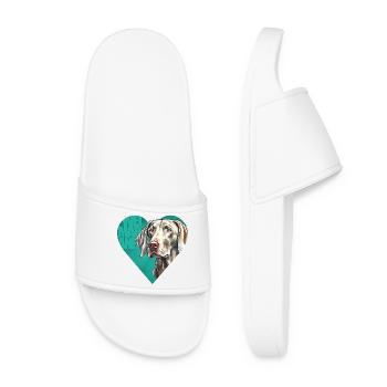 Weimaraner Portrait - Women’s Pool Sliders - white - Front