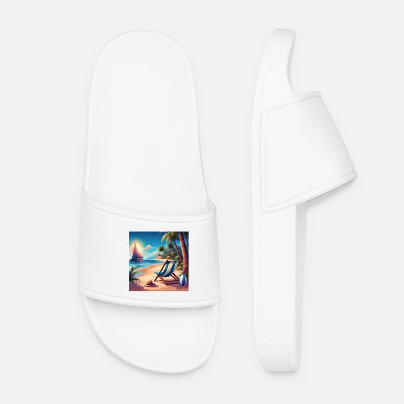 Seaside holidays, summer holidays - Women’s Pool Sliders - white