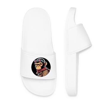 Monkey with glasses Evil Eye - Women’s Pool Sliders - white - Front