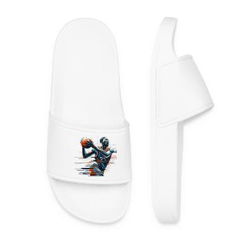 Basketball dynamisch Geschenk - Frauen Badelatschen - Weiß - Vorne