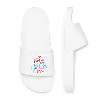 Love the body you are in - Women’s Pool Sliders - white - Front