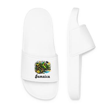 Design du drapeau des Caraïbes de la Jamaïque - Claquettes Femme - blanc - Devant