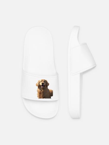 Golden Retriever Smile Tee Art - Frauen Badelatschen - Weiß