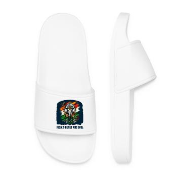 Éléphant indien avec drapeau national - Claquettes Femme - blanc - Devant