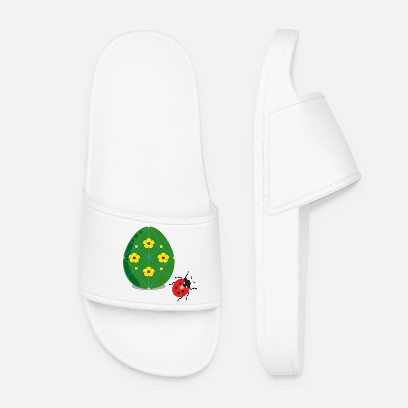 Easter egg with ladybug - Women’s Pool Sliders - white