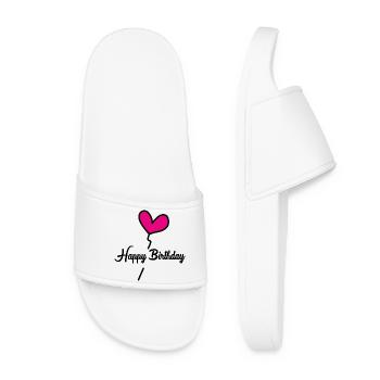 HAPPY BIRTHDAY - Claquettes Femme - blanc - Devant