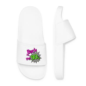 90s Party , Theme Party , 90s back to the 90 (25 - Women’s Pool Sliders - white - Front