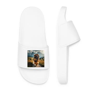 Leonberger Kunst - Frauen Badelatschen - Weiß - Vorne