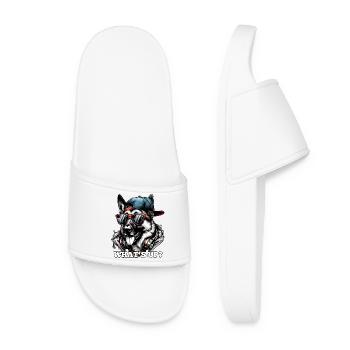 What's going on? German Shepherd Dog Sunglasses - Women’s Pool Sliders - white - Front