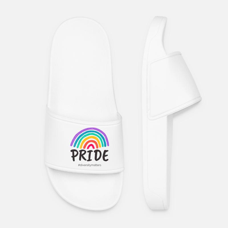 Pride black - #diversitymatters - Women’s Pool Sliders - white