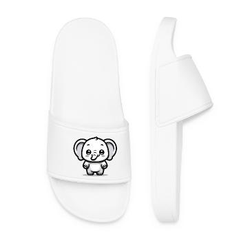 A cute cartoon style elephant - Women’s Pool Sliders - white - Front