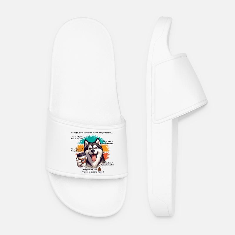 Coffee - Women’s Pool Sliders - white