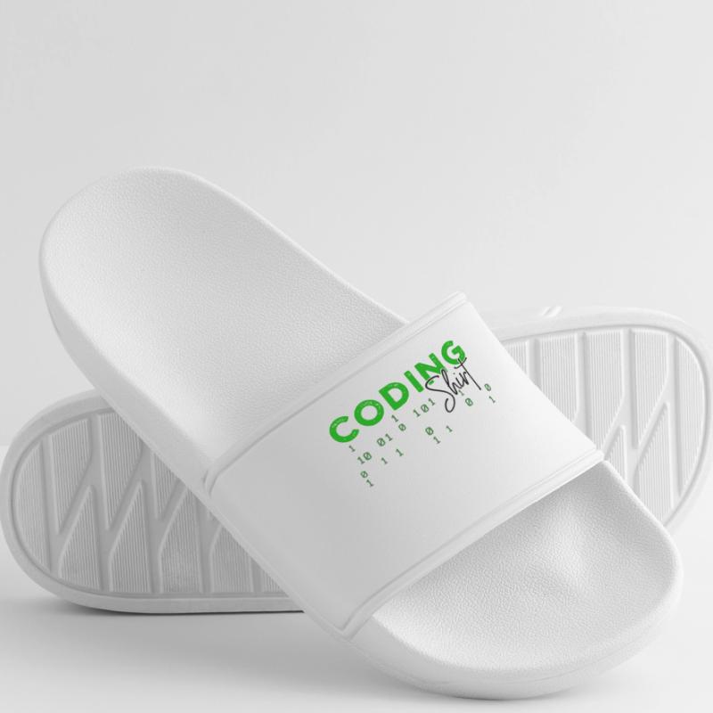 Coden Developer Programmierer Webentwickler Spruch Frauen Badelatschen