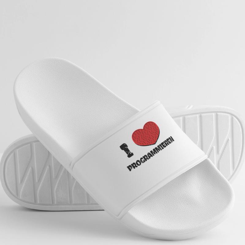 Developer Herz Webentwickler Statement Computer Frauen Badelatschen