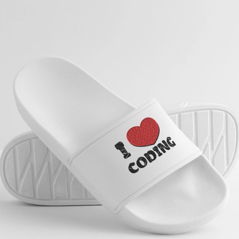 Code Developer Scripting Debug Heart Statement Women’s Pool Sliders