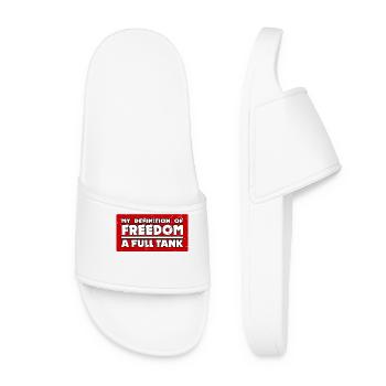Petrol pump statement refuelling with electrical energy - Women’s Pool Sliders - white - Front