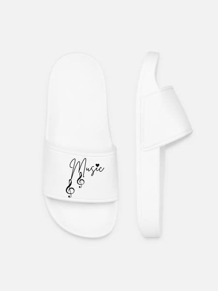 Musical Notes - Women’s Pool Sliders - white